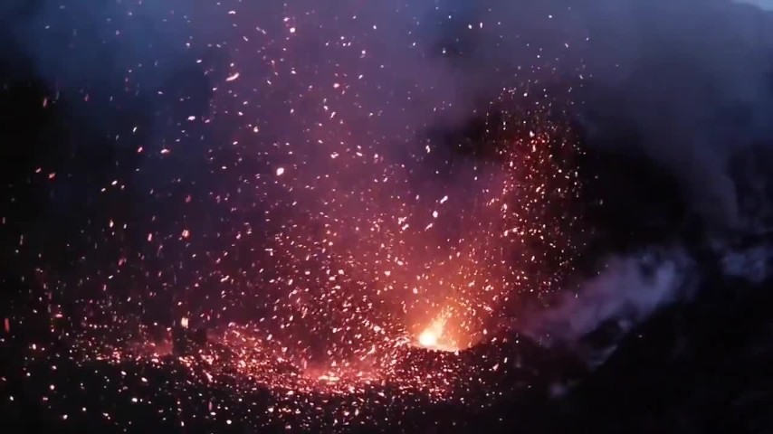 eruzione di un vulcano